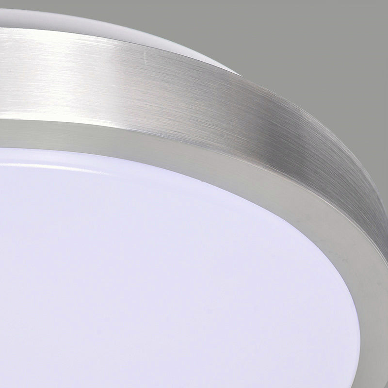 Silver Circular LED Ceiling Light in Modern Concise Style Aluminium Flush Mount with Acrylic Shade