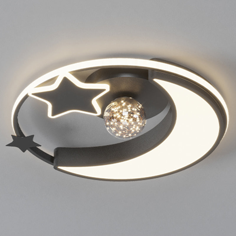 Bedroom Metal Flush Mount Light Fixture Contemporary Circle Flush Light Fixture