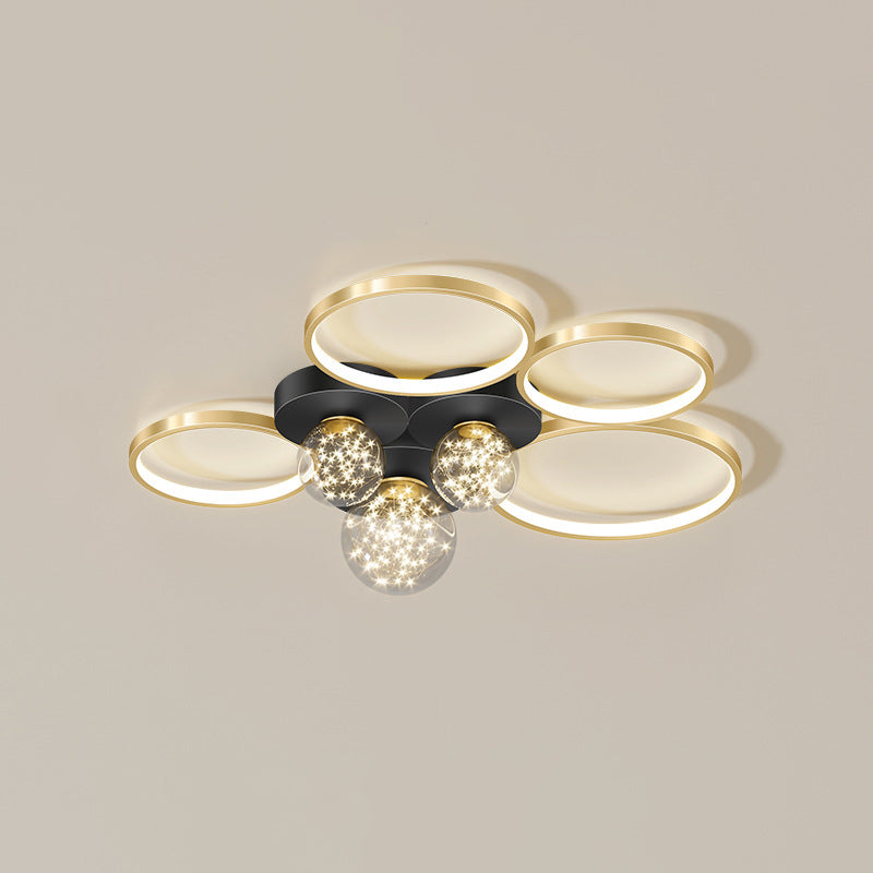 Modern Flush Mount Lighting Sputnik Glass Flush Mount Ceiling Light for Living Room