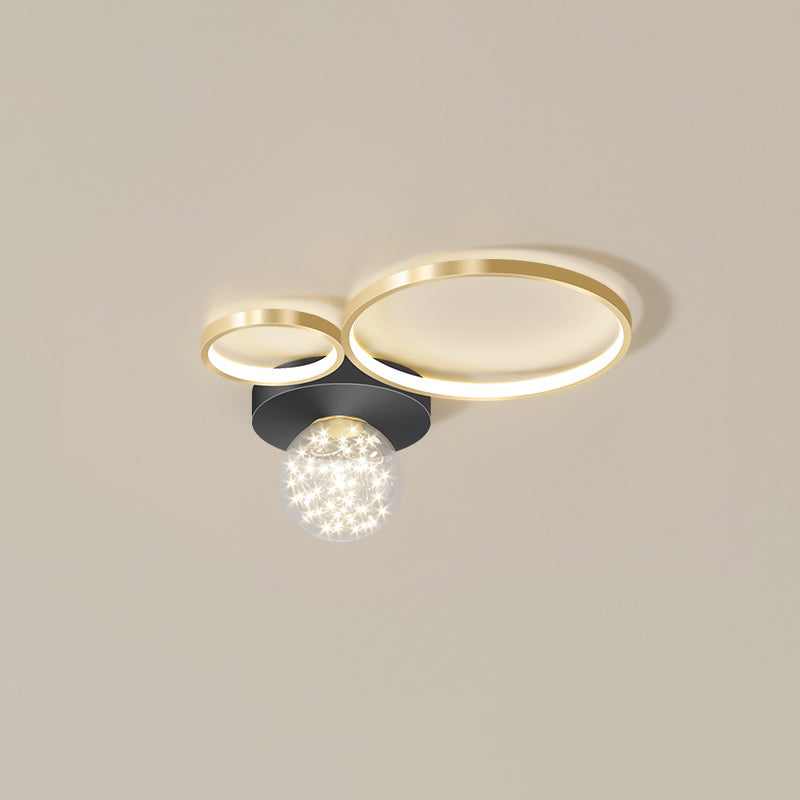 Modern Flush Mount Lighting Sputnik Glass Flush Mount Ceiling Light for Living Room