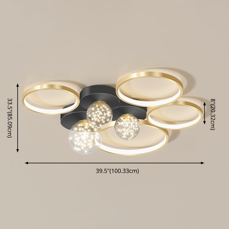 Modern Flush Mount Lighting Sputnik Glass Flush Mount Ceiling Light for Living Room