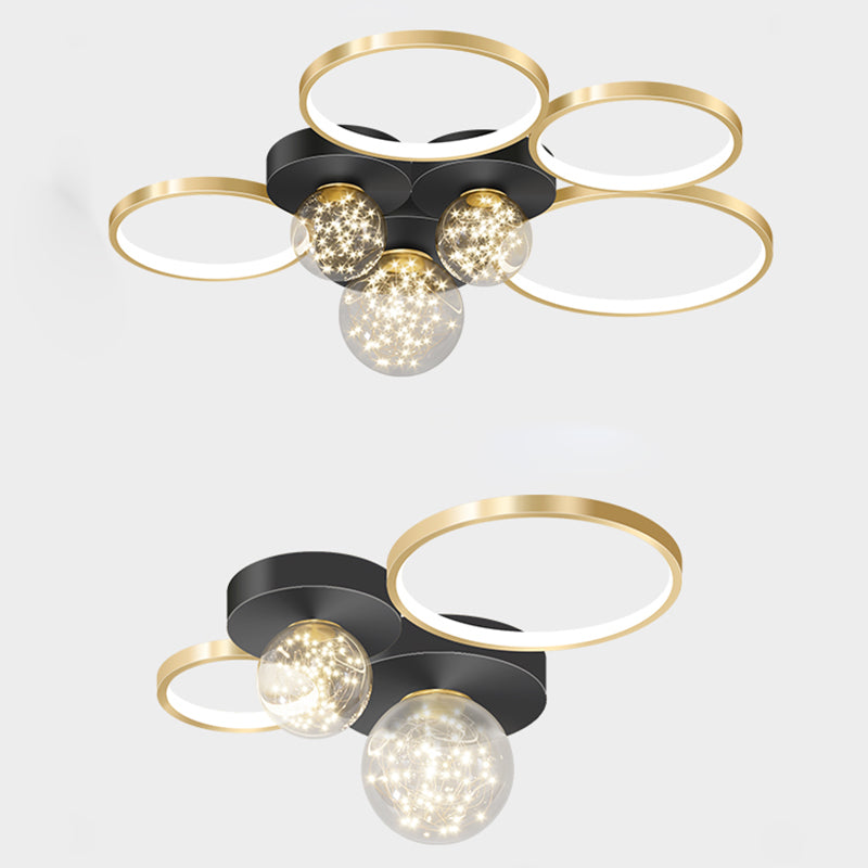 Modern Flush Mount Lighting Sputnik Glass Flush Mount Ceiling Light for Living Room