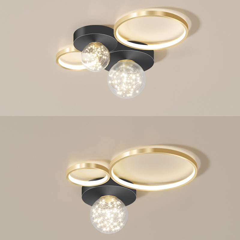 Modern Flush Mount Lighting Sputnik Glass Flush Mount Ceiling Light for Living Room