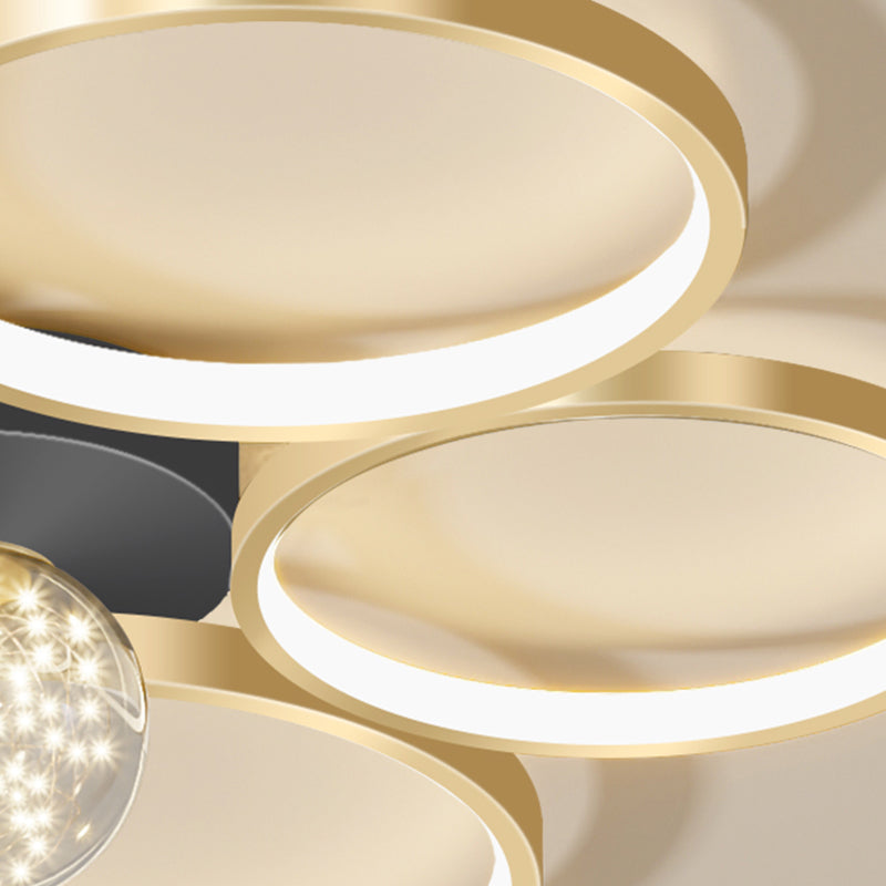 Modern Flush Mount Lighting Sputnik Glass Flush Mount Ceiling Light for Living Room