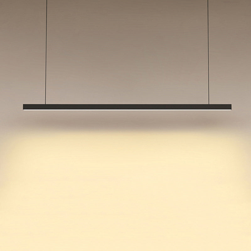 Luci a sospensione contemporanea per l'illuminazione dell'isola lineare di cucina Luce a sospensione in nero