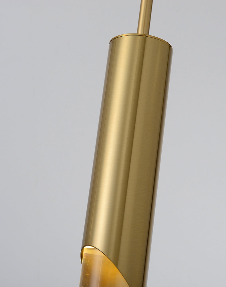 Moderne minimalistische LED -hanger licht aluminium cilindrische hangende lamp met acryl schaduw