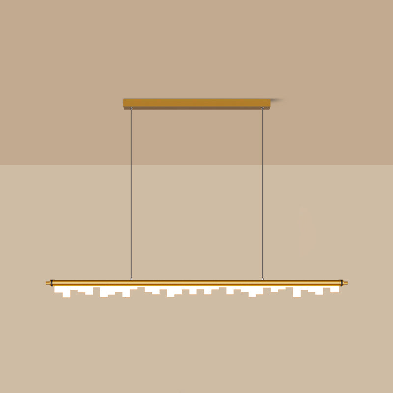 Pendants contemporains pour l'îlot de cuisine Éclairage pendentif linéaire en or