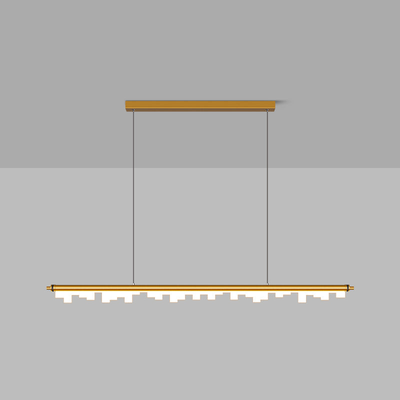Pendants contemporains pour l'îlot de cuisine Éclairage pendentif linéaire en or