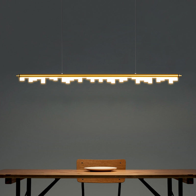Pendants contemporains pour l'îlot de cuisine Éclairage pendentif linéaire en or
