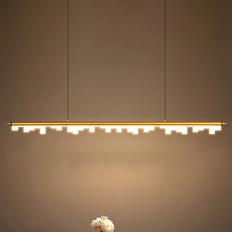 Pendants contemporains pour l'îlot de cuisine Éclairage pendentif linéaire en or