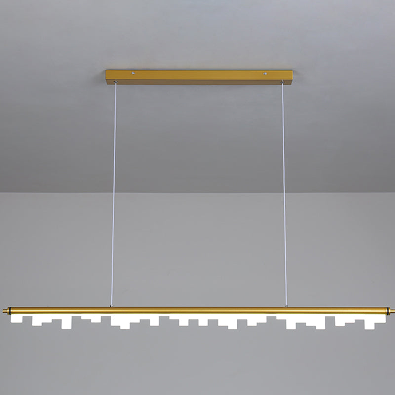 Pendants contemporains pour l'îlot de cuisine Éclairage pendentif linéaire en or