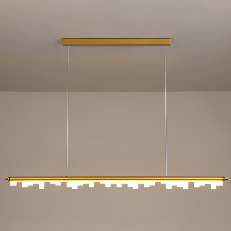 Pendants contemporains pour l'îlot de cuisine Éclairage pendentif linéaire en or
