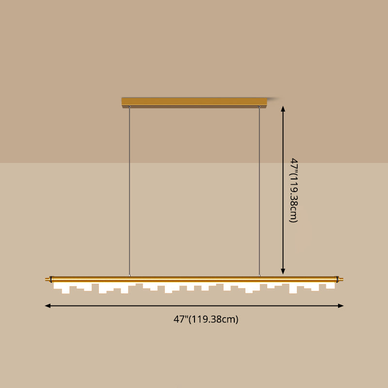 Pendants contemporains pour l'îlot de cuisine Éclairage pendentif linéaire en or