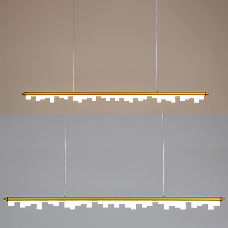 Pendants contemporains pour l'îlot de cuisine Éclairage pendentif linéaire en or