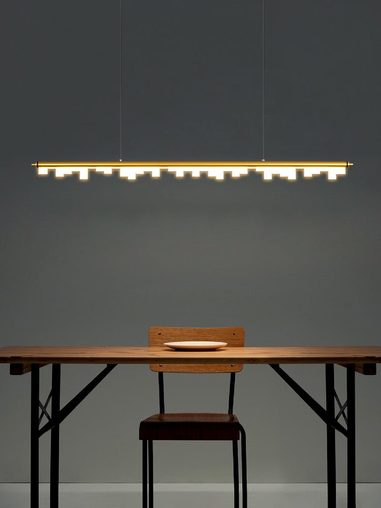Pendants contemporains pour l'îlot de cuisine Éclairage pendentif linéaire en or