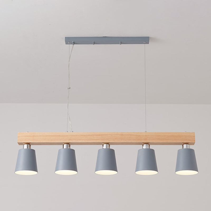 Apparecchi di illuminazione per isola moderna del soffitto lineare in legno per sala da pranzo