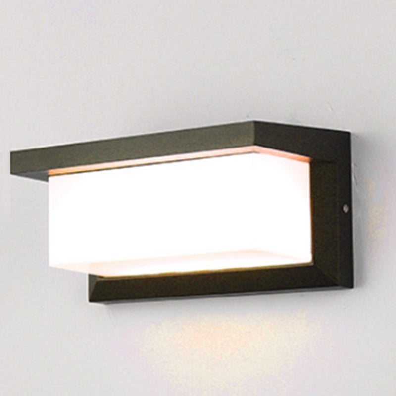 Modern Simple Style Retanglar Shade Wall Sconce Metal 1 Light Sconces in Black Finish