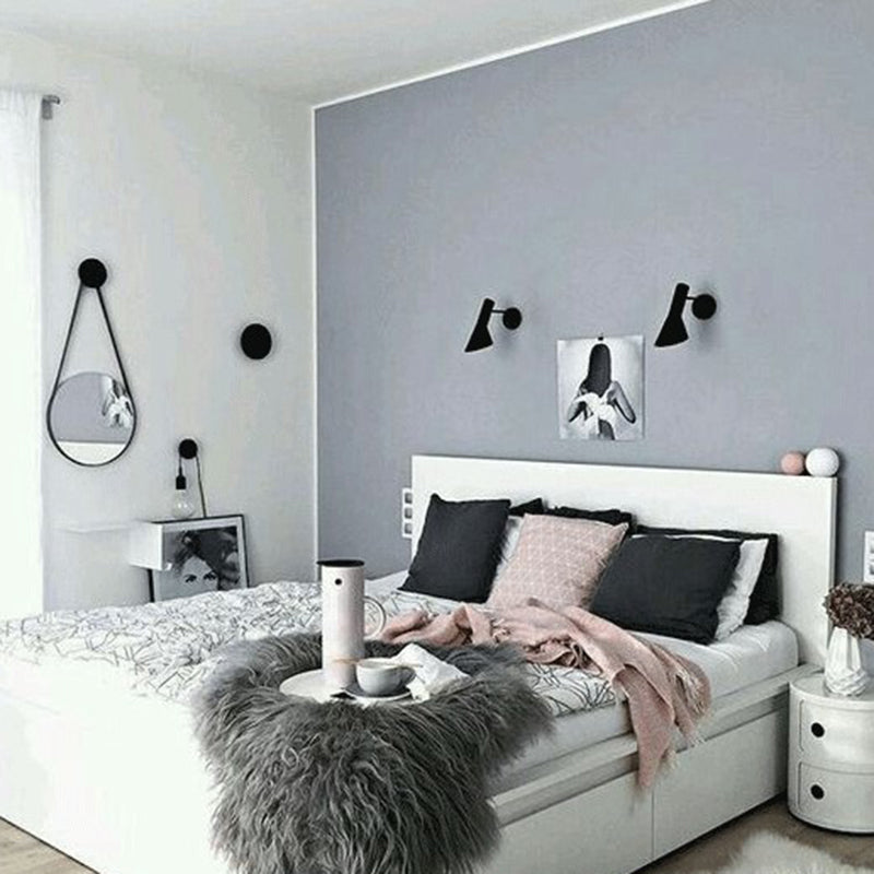 Modern de estilos Flare Dismonce Lights Ideas de iluminación de pared de aluminio de 1 luces en blanco y negro