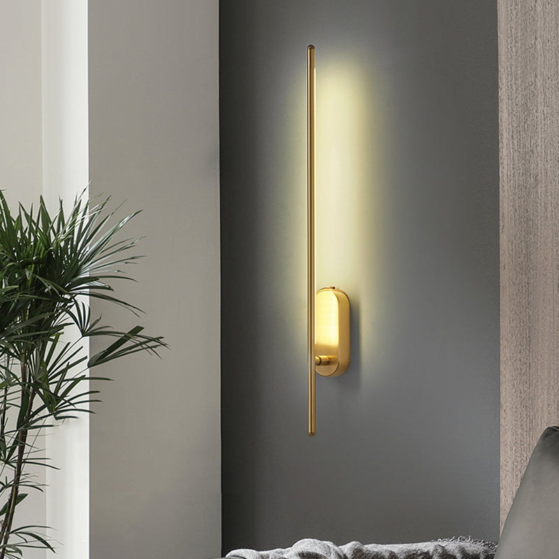 Moderne, prägnante Innenleitwandlampe Kupfer linearer Wandleuchten mit Acrylschatten