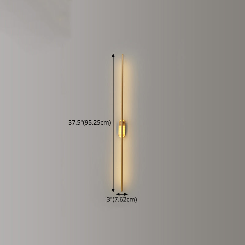 Moderne, prägnante Innenleitwandlampe Kupfer linearer Wandleuchten mit Acrylschatten