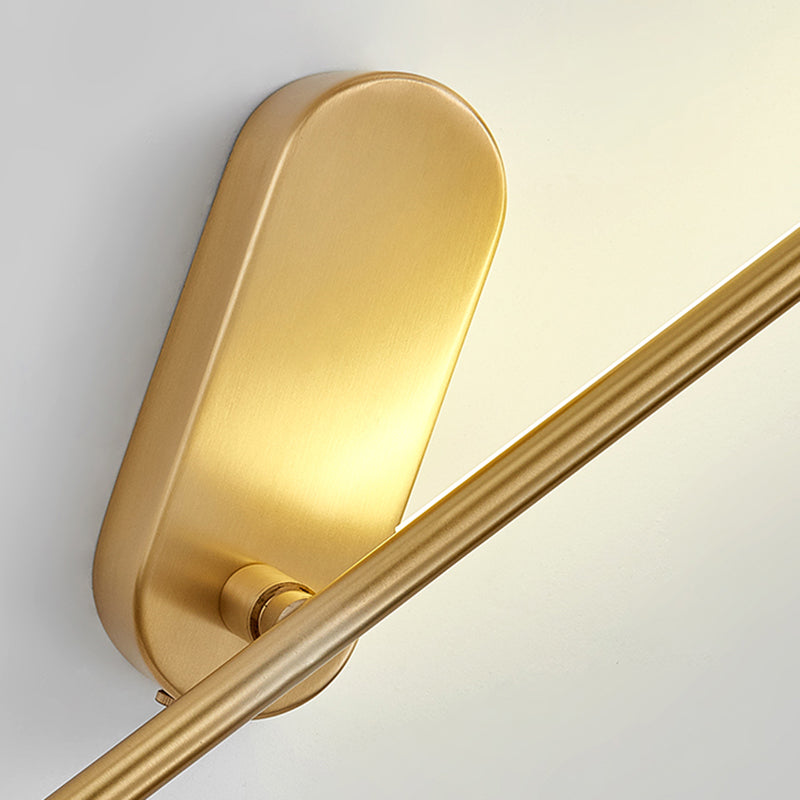 Moderne, prägnante Innenleitwandlampe Kupfer linearer Wandleuchten mit Acrylschatten