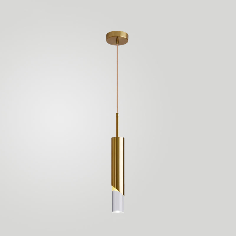 Lampe suspendue à LED cylindroïde en aluminium dans la simplicité moderne pendentif acrylique pour les espaces intérieurs