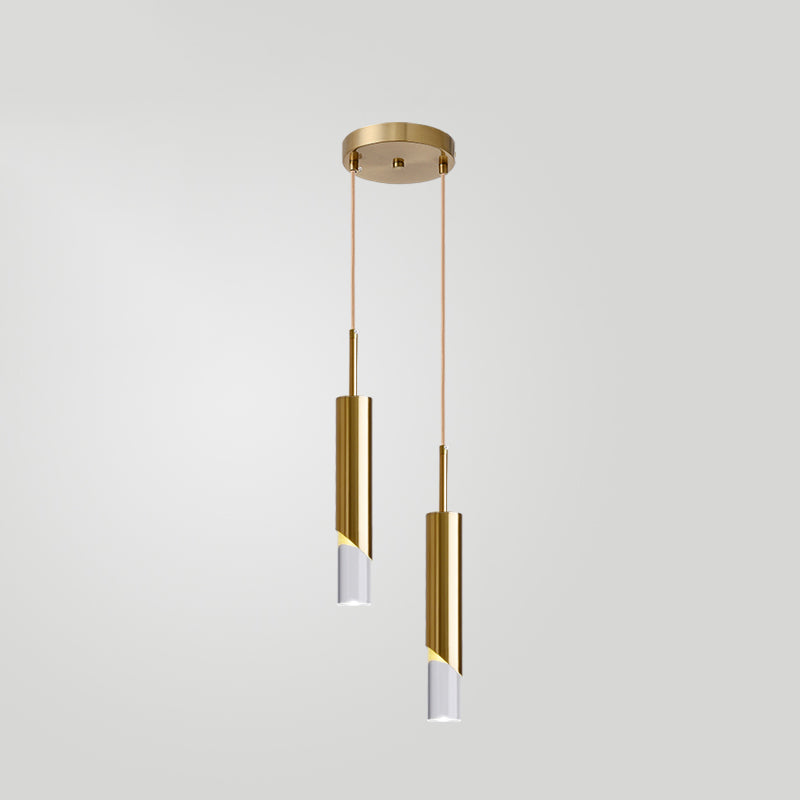 Lampe suspendue à LED cylindroïde en aluminium dans la simplicité moderne pendentif acrylique pour les espaces intérieurs