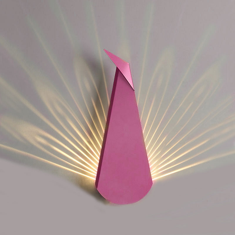 Modern Style Triangle Wall Sconce Lights Metal 1-Light Wall Mount Lamp in Pink and Blue