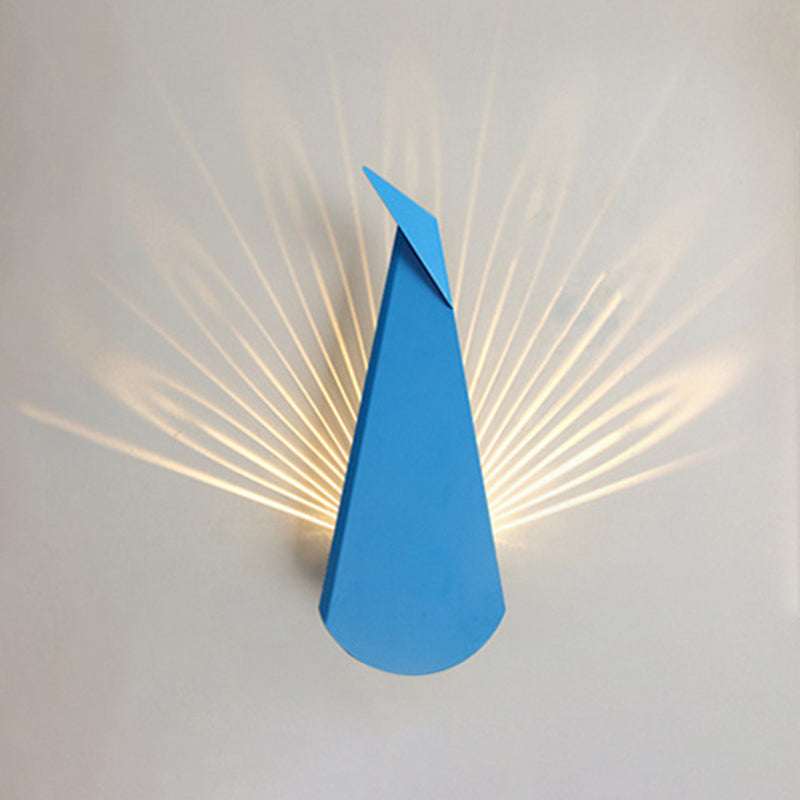 Modern Style Triangle Wall Sconce Lights Metal 1-Light Wall Mount Lamp in Pink and Blue