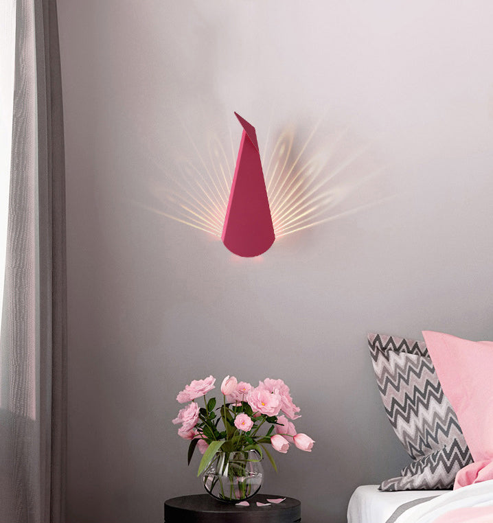 Modern Style Triangle Wall Sconce Lights Metal 1-Light Wall Mount Lamp in Pink and Blue