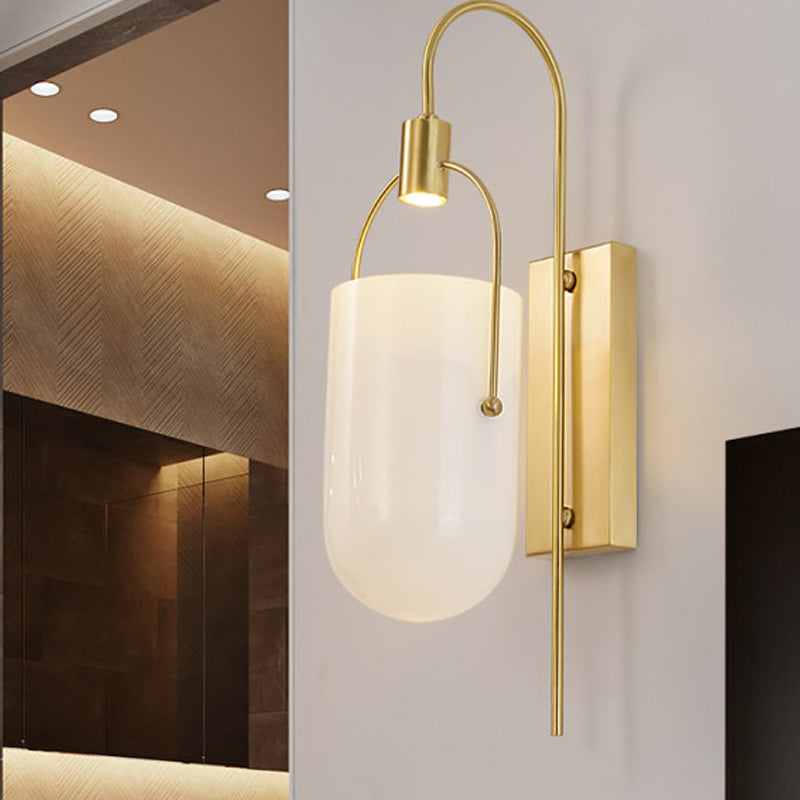 Pil Capsule SCONCE LICHT MODERISME MILKY GLAS
