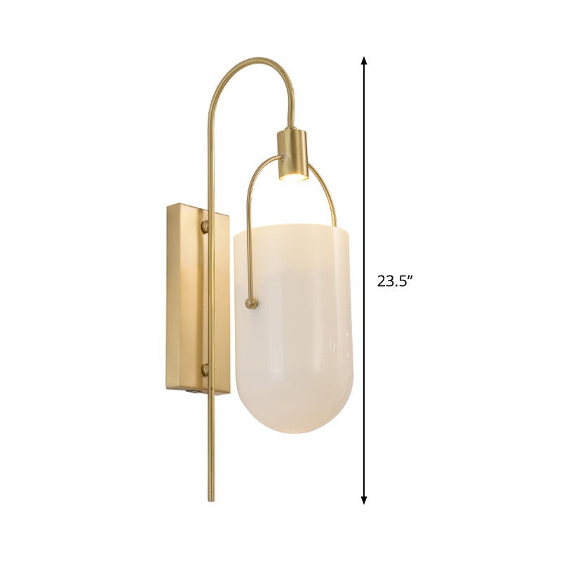Pil Capsule SCONCE LICHT MODERISME MILKY GLAS