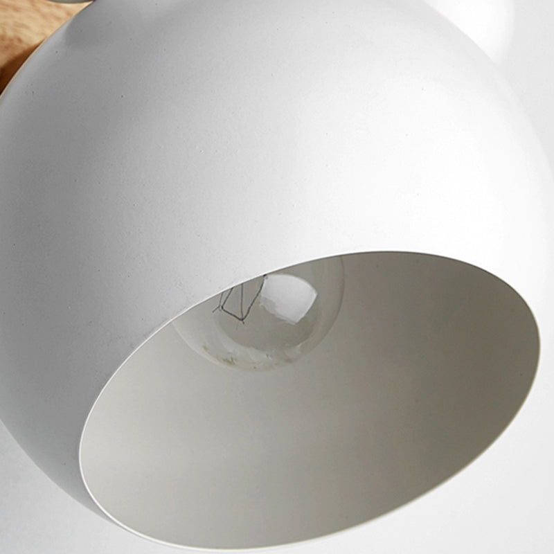 Wrought Iron Macaron Wall Sconce in Modern Concise Style Wooden Geometric Wall Lamp for Bedroom