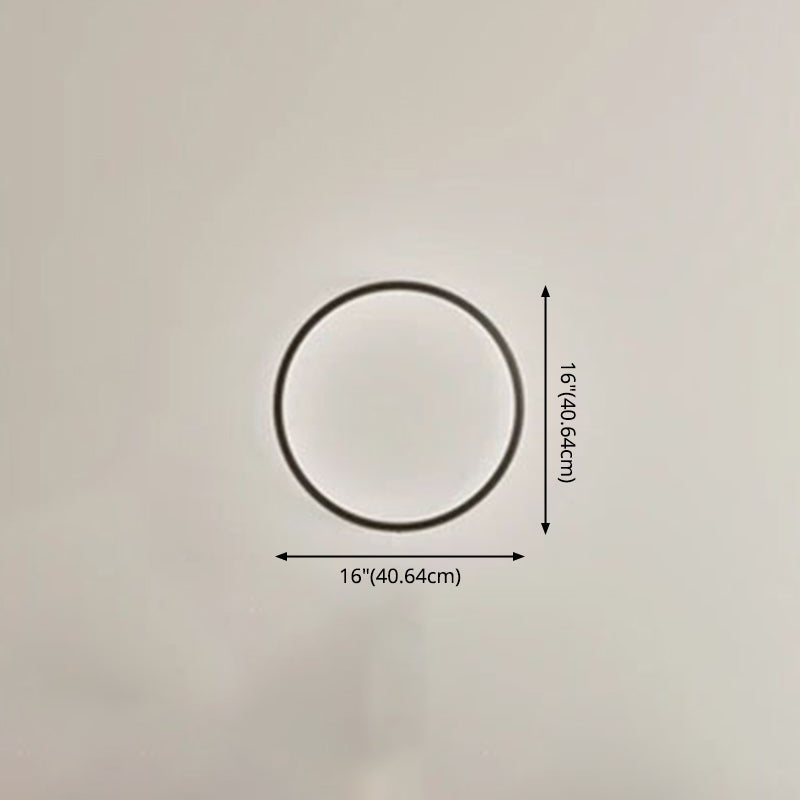 Black Circular LED Wall Lamp in Modern Simplicity Aluminium RGB Wall Light with Silicone Shade