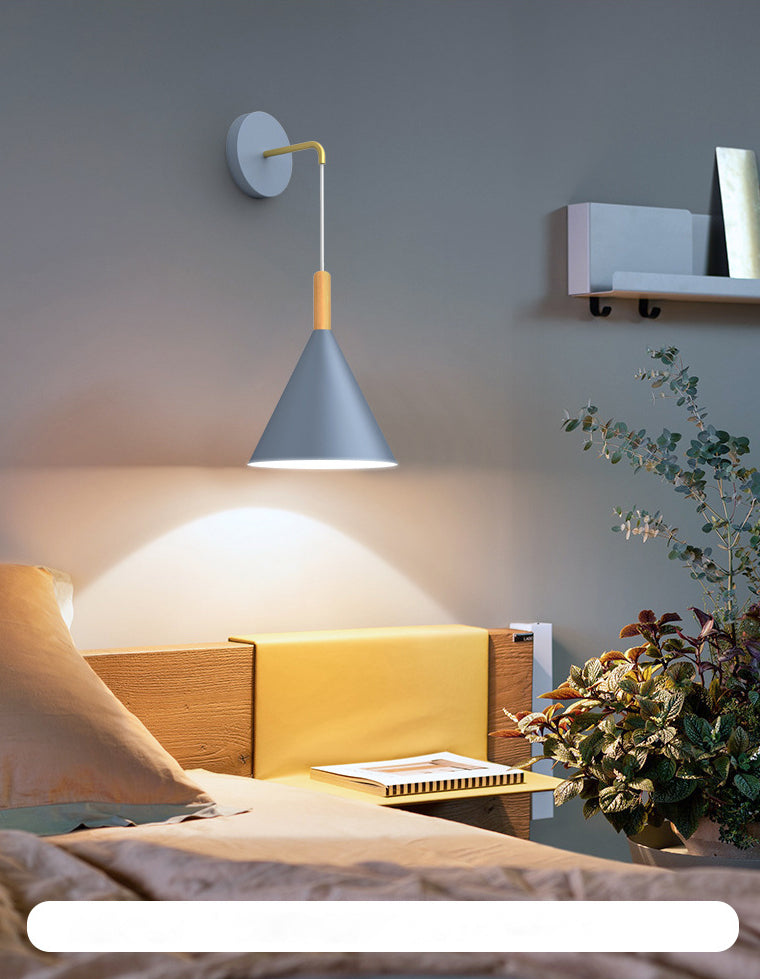 1-Light Modern Nordic Wall Lights Metal Wall Mounted Lamps for Bedroom