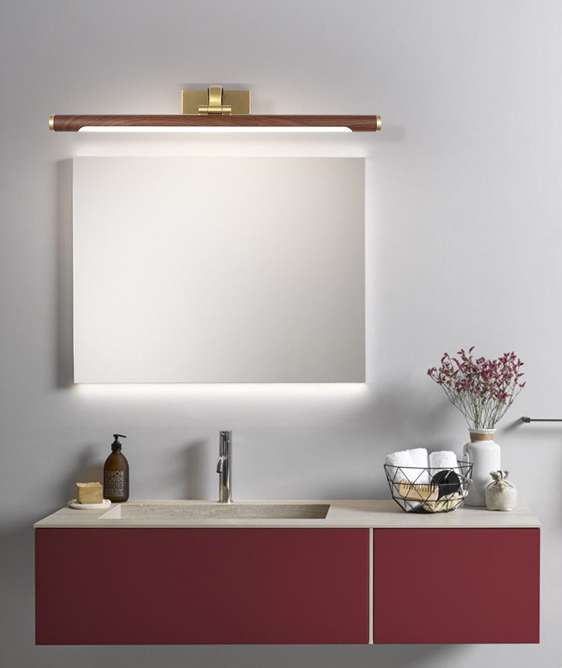 Mount mural linéaire moderne LAMPE MUR MUR-LUMIÈRE DE BOIS 1 LIGHT pour la salle de bain