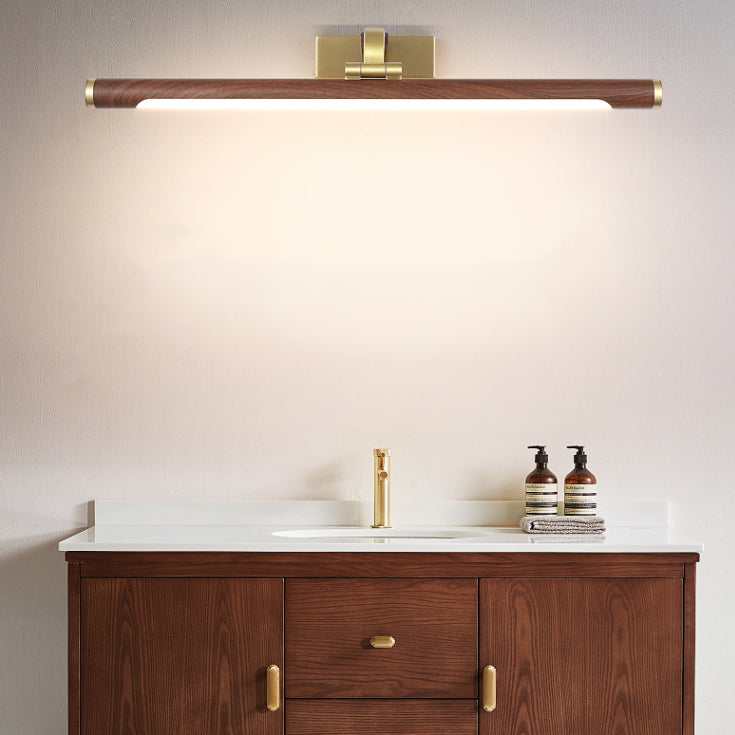 Mount mural linéaire moderne LAMPE MUR MUR-LUMIÈRE DE BOIS 1 LIGHT pour la salle de bain