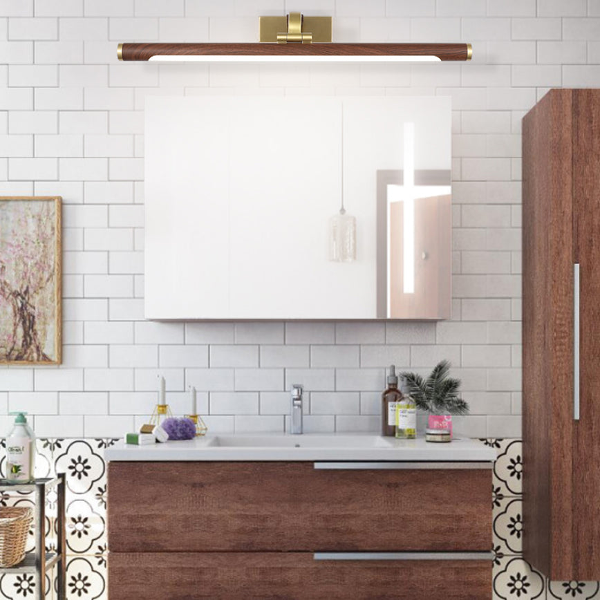 Mount mural linéaire moderne LAMPE MUR MUR-LUMIÈRE DE BOIS 1 LIGHT pour la salle de bain