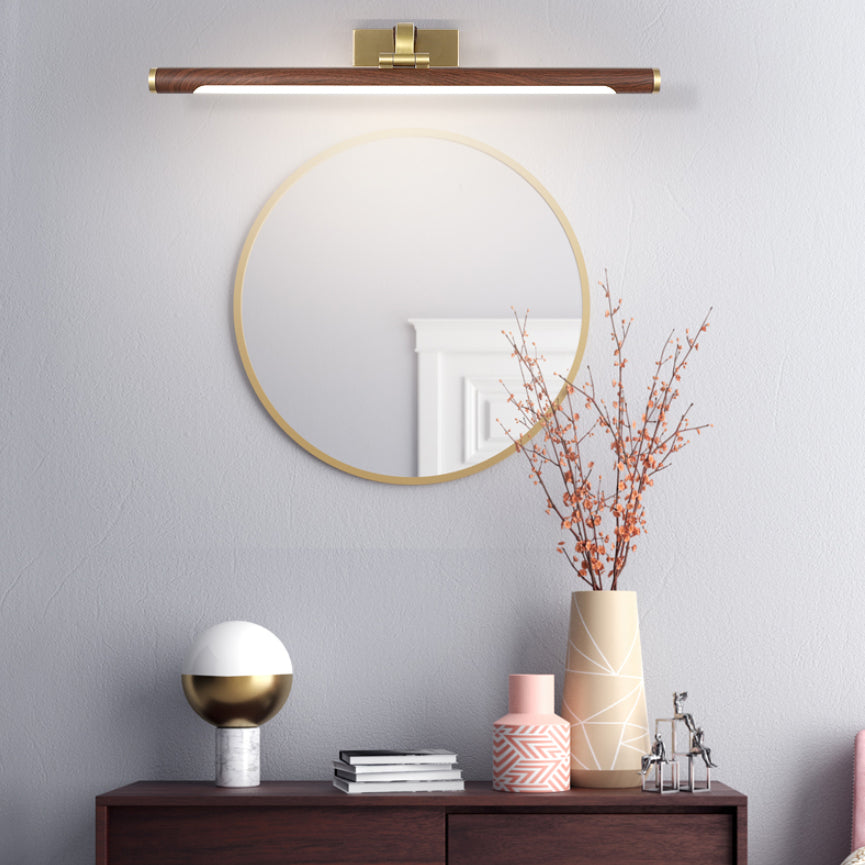 Mount mural linéaire moderne LAMPE MUR MUR-LUMIÈRE DE BOIS 1 LIGHT pour la salle de bain