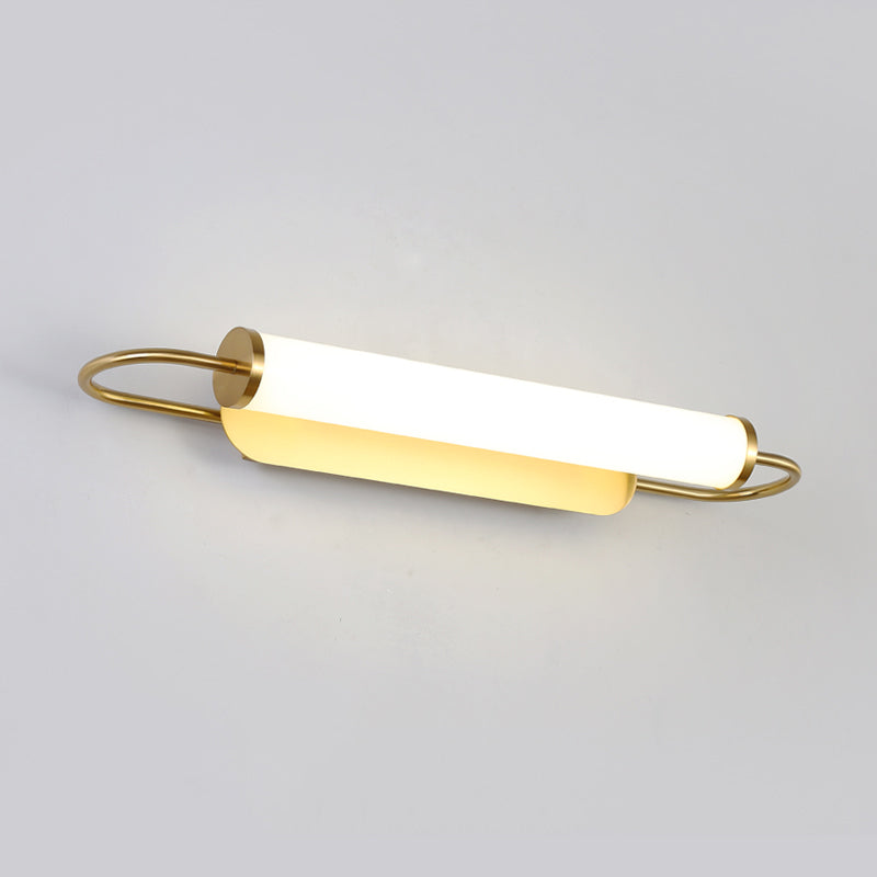 Moderne Bronze-Zylinder Wandhalterung Leuchte Metall Metall 1-Lichtwandlampe für Badezimmer