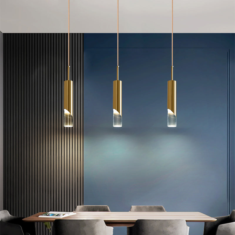 Électroplaque LED PRENDANT LED ALUMINUM Dans un style créatif moderne de style cylindroid en acrylique lampe