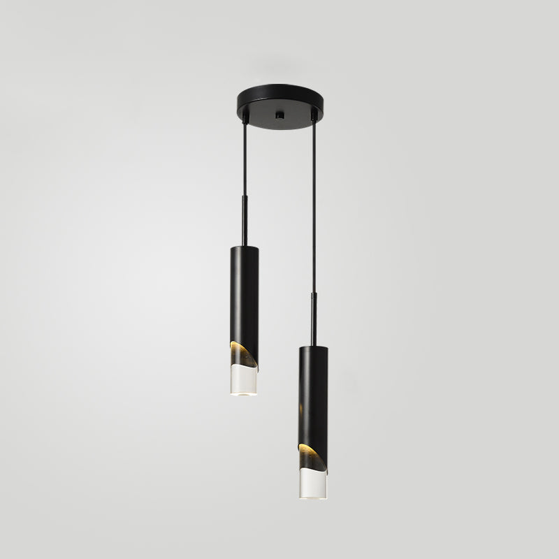 Électroplaque LED PRENDANT LED ALUMINUM Dans un style créatif moderne de style cylindroid en acrylique lampe