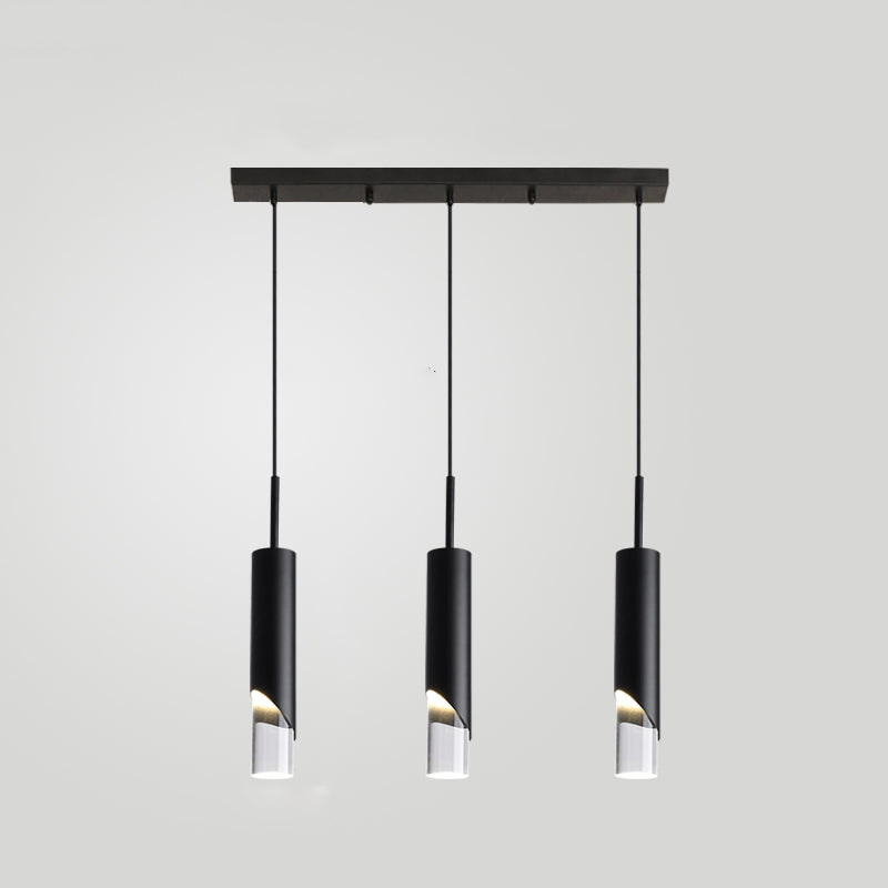 Électroplaque LED PRENDANT LED ALUMINUM Dans un style créatif moderne de style cylindroid en acrylique lampe