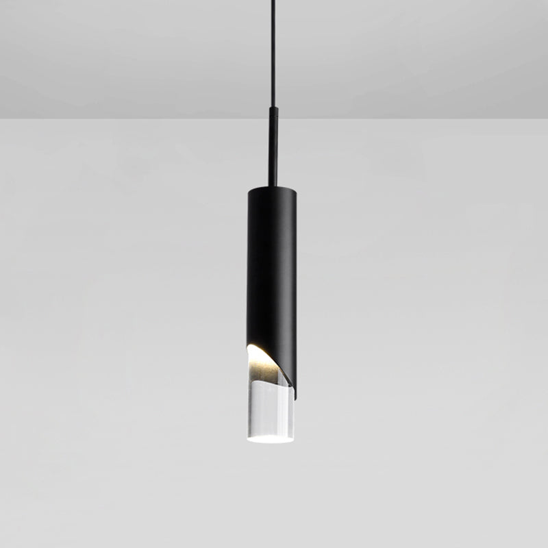 Électroplaque LED PRENDANT LED ALUMINUM Dans un style créatif moderne de style cylindroid en acrylique lampe