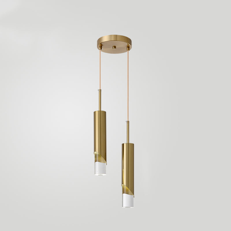 Électroplaque LED PRENDANT LED ALUMINUM Dans un style créatif moderne de style cylindroid en acrylique lampe