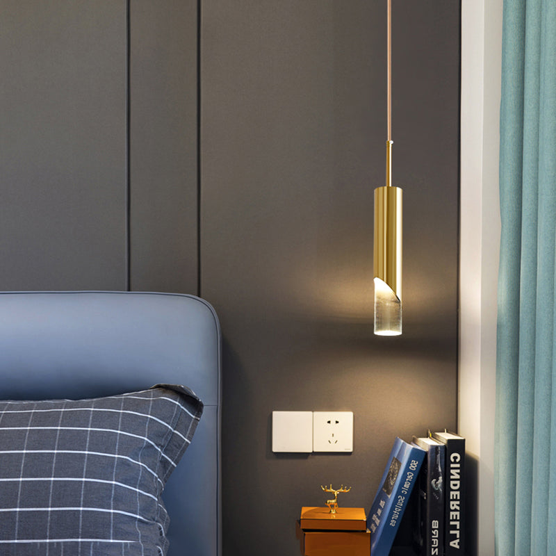 Électroplaque LED PRENDANT LED ALUMINUM Dans un style créatif moderne de style cylindroid en acrylique lampe