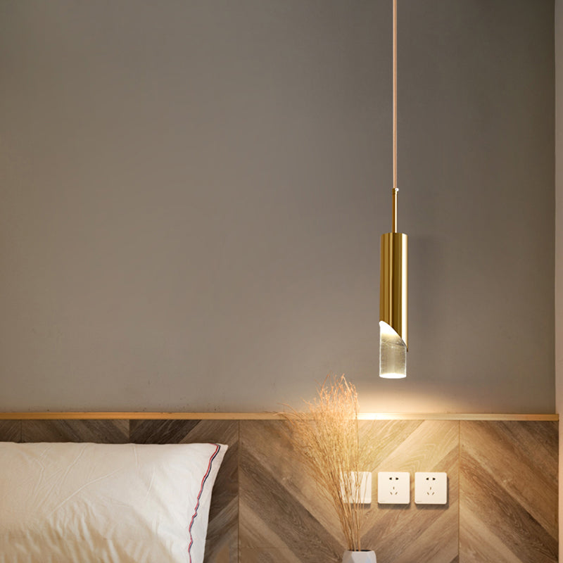 Électroplaque LED PRENDANT LED ALUMINUM Dans un style créatif moderne de style cylindroid en acrylique lampe