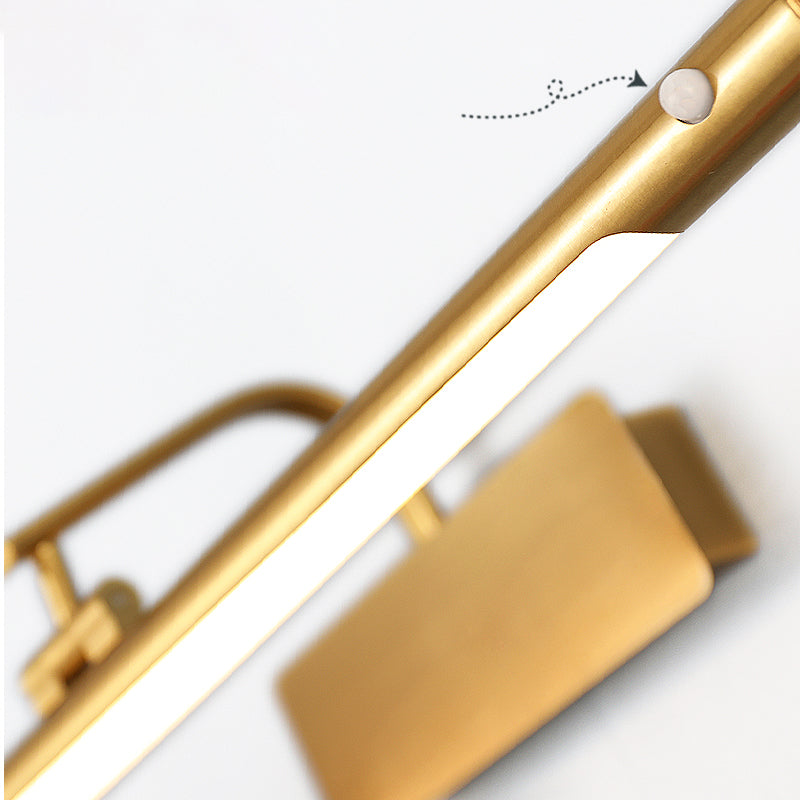 Moderne lineare Wandmontage Leuchte Induktion Metall 1-Licht-Wandlampe für Badezimmer