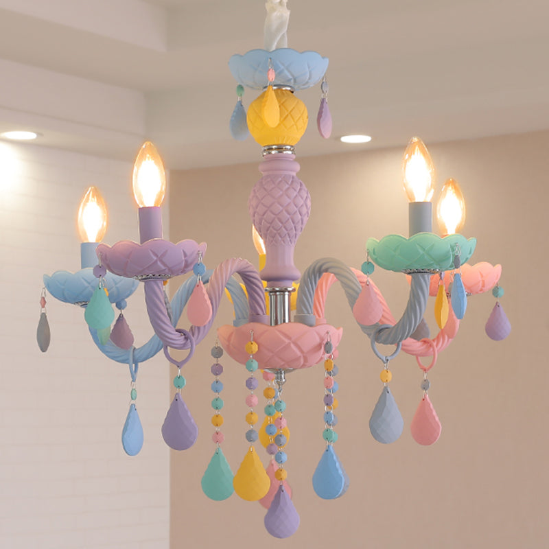 Luces colgantes de color multicolor de techo de metal moderno para la habitación de los niños