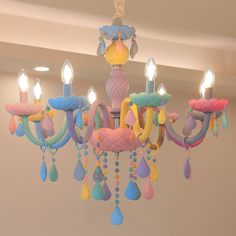 Luces colgantes de color multicolor de techo de metal moderno para la habitación de los niños